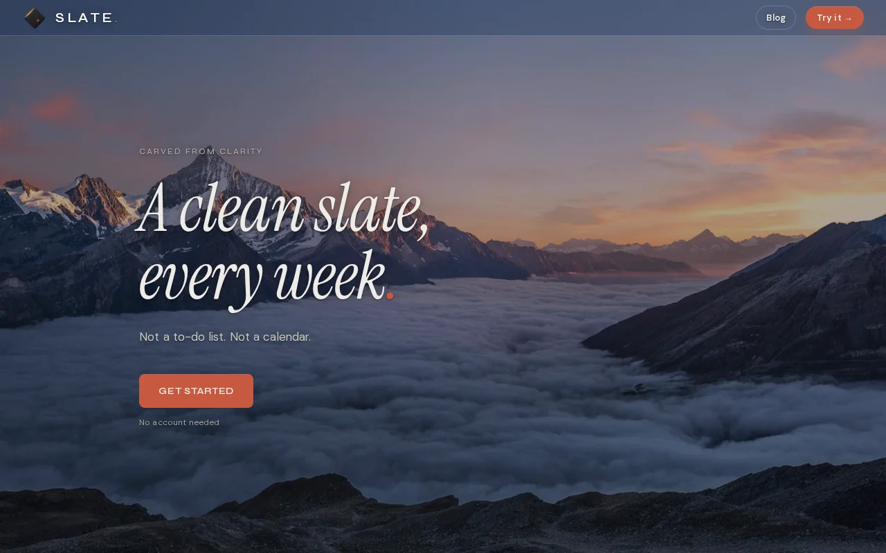 Slate, a to-do list shaped like your week, not an endless backlog
