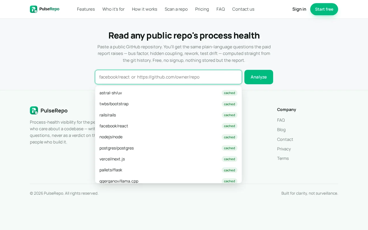 Paste a public GitHub repo, get the questions a reviewer would raise