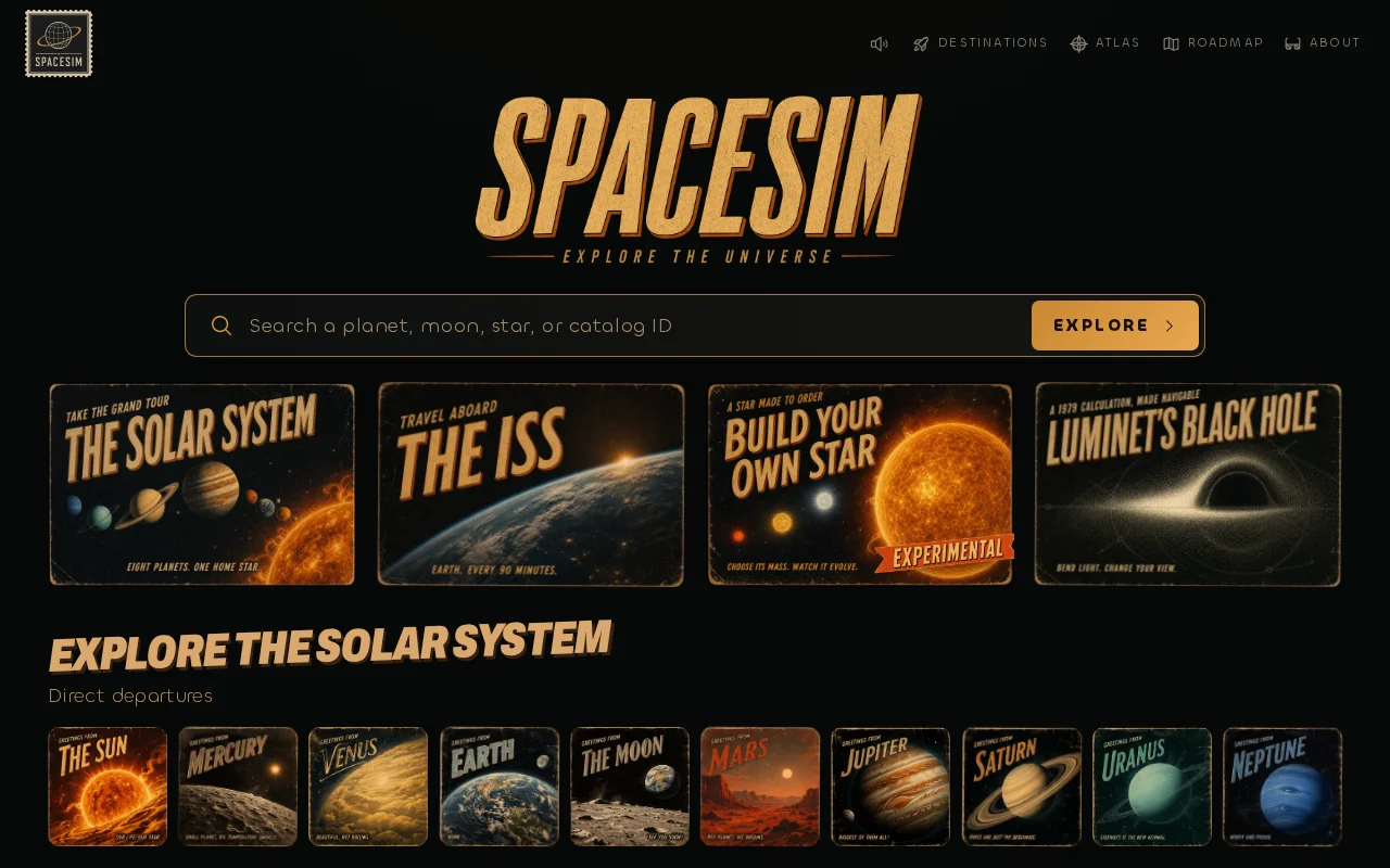 A browser universe simulator with reproducible scientific state