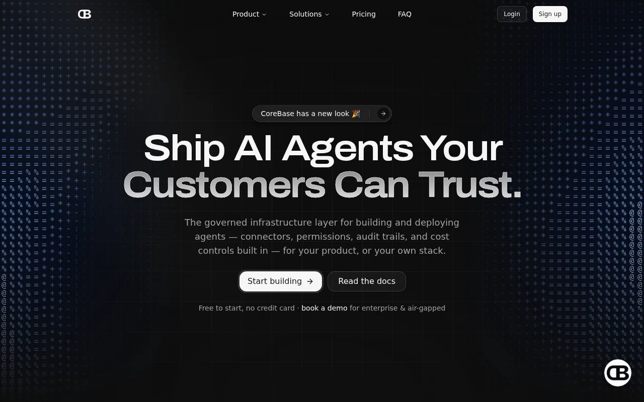 CoreBase – Governed AI Agents for your product, on your customers' data