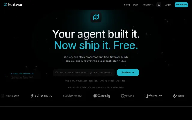 Nexlayer – Paste a repo. The agent analyzes, builds and deploys it