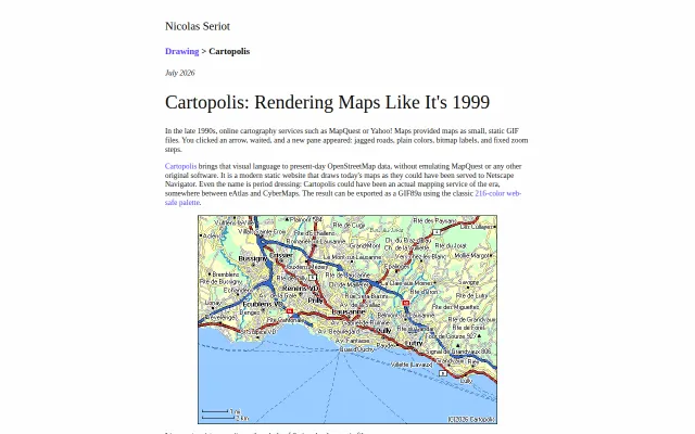 Cartopolis – OpenStreetMap rendered like it's 1999