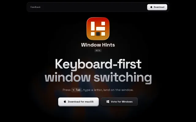 Window Hints – Keyboard-first window switching