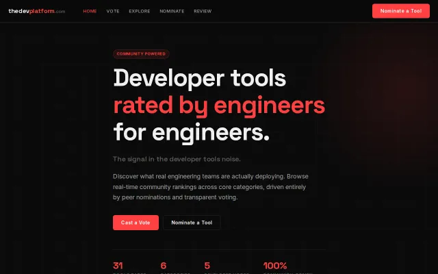 TheDevPlatform – Community-rated dev tools, by engineers for engineers