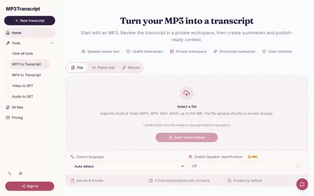Turn audio and video into transcripts, summaries