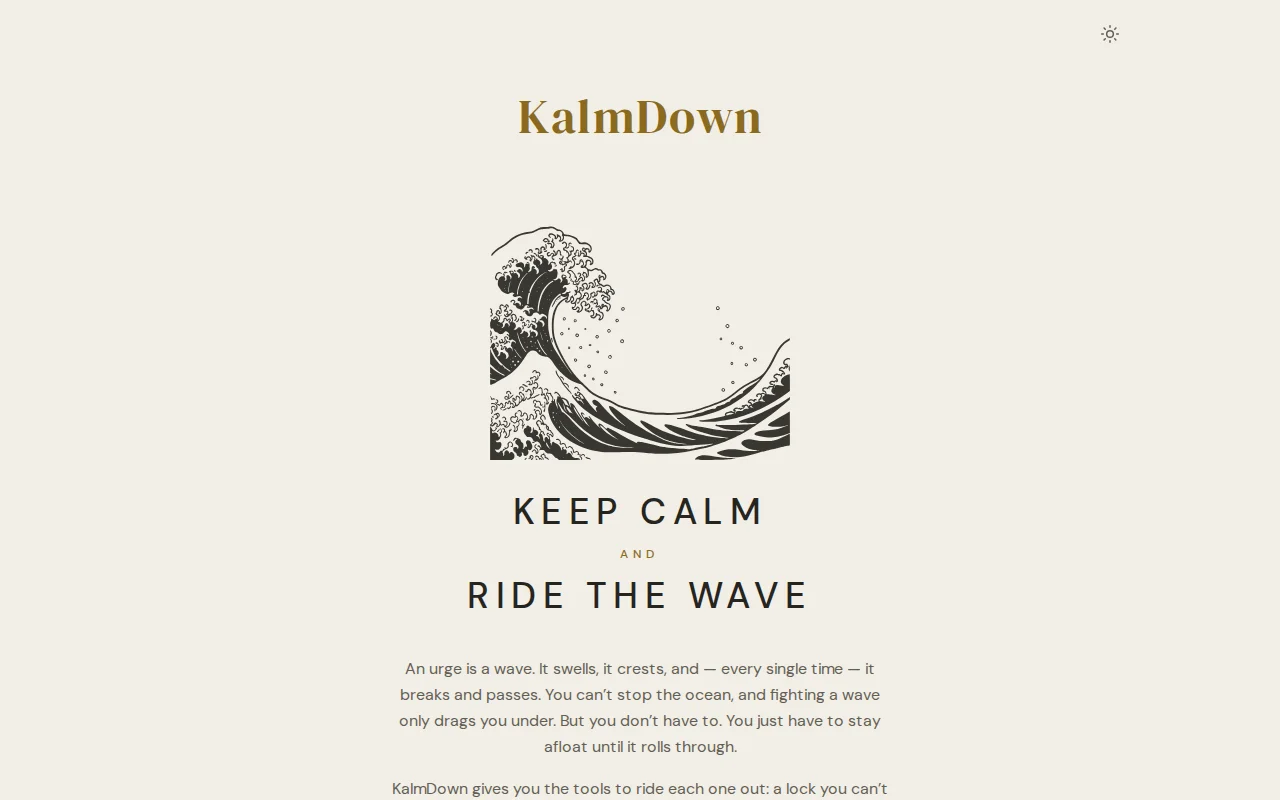 KalmDown – a phone lock with a passcode even you don't know