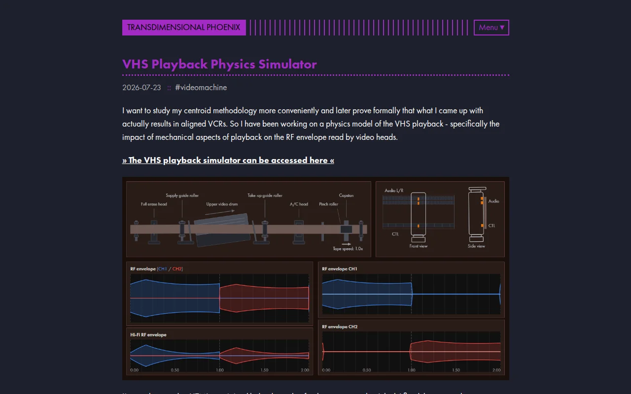 VHS Playback Physics Simulator