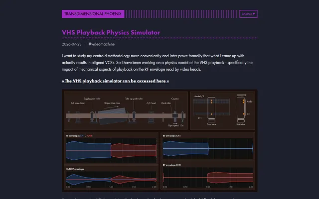 VHS Playback Physics Simulator