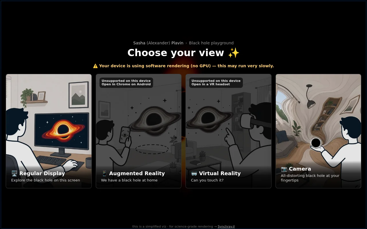 Physically accurate black hole you can put in your room