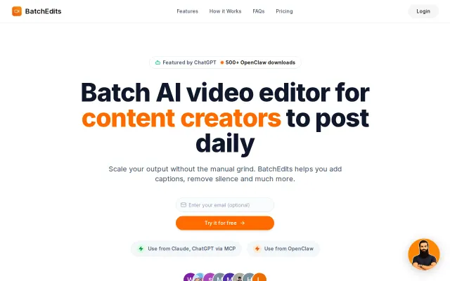BatchEdits – Batch AI video editor to edit content in volume