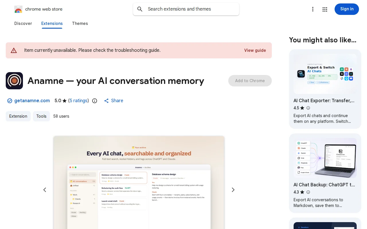 Local-first archive of your ChatGPT/Claude chats