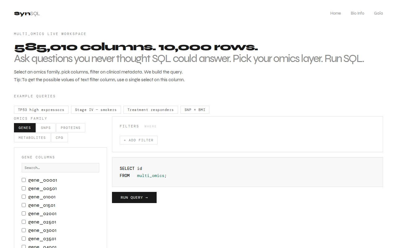 SQL service for tables with billions of rows or up to 1M columns