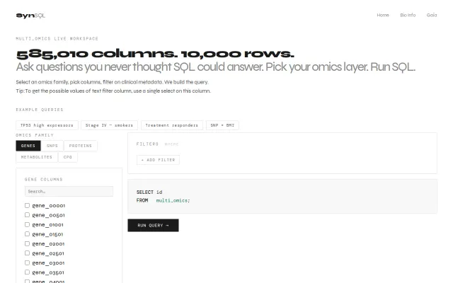 SQL service for tables with billions of rows or up to 1M columns
