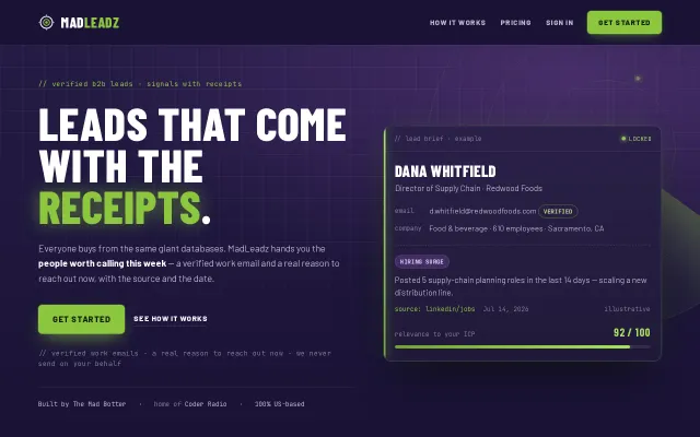 Verified B2B leads with the reason to reach out now