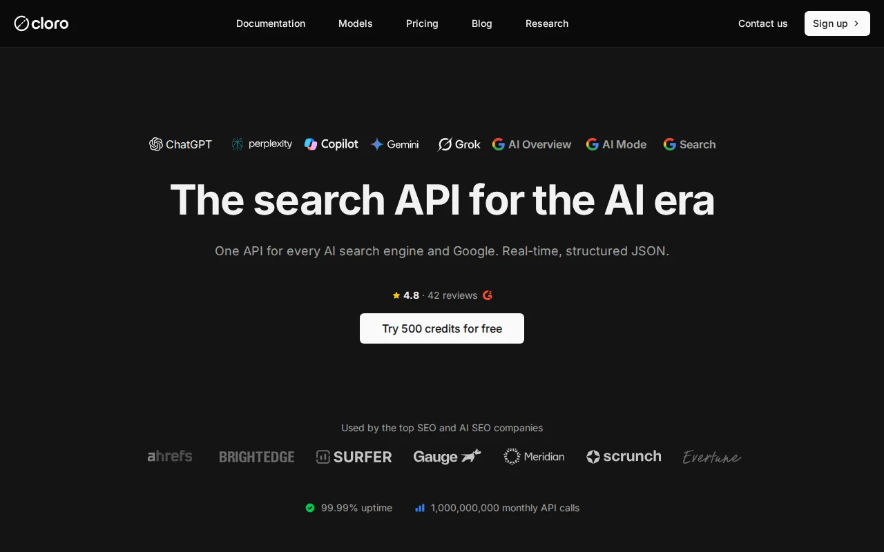 Generous free tier for SERP and AI web scraping