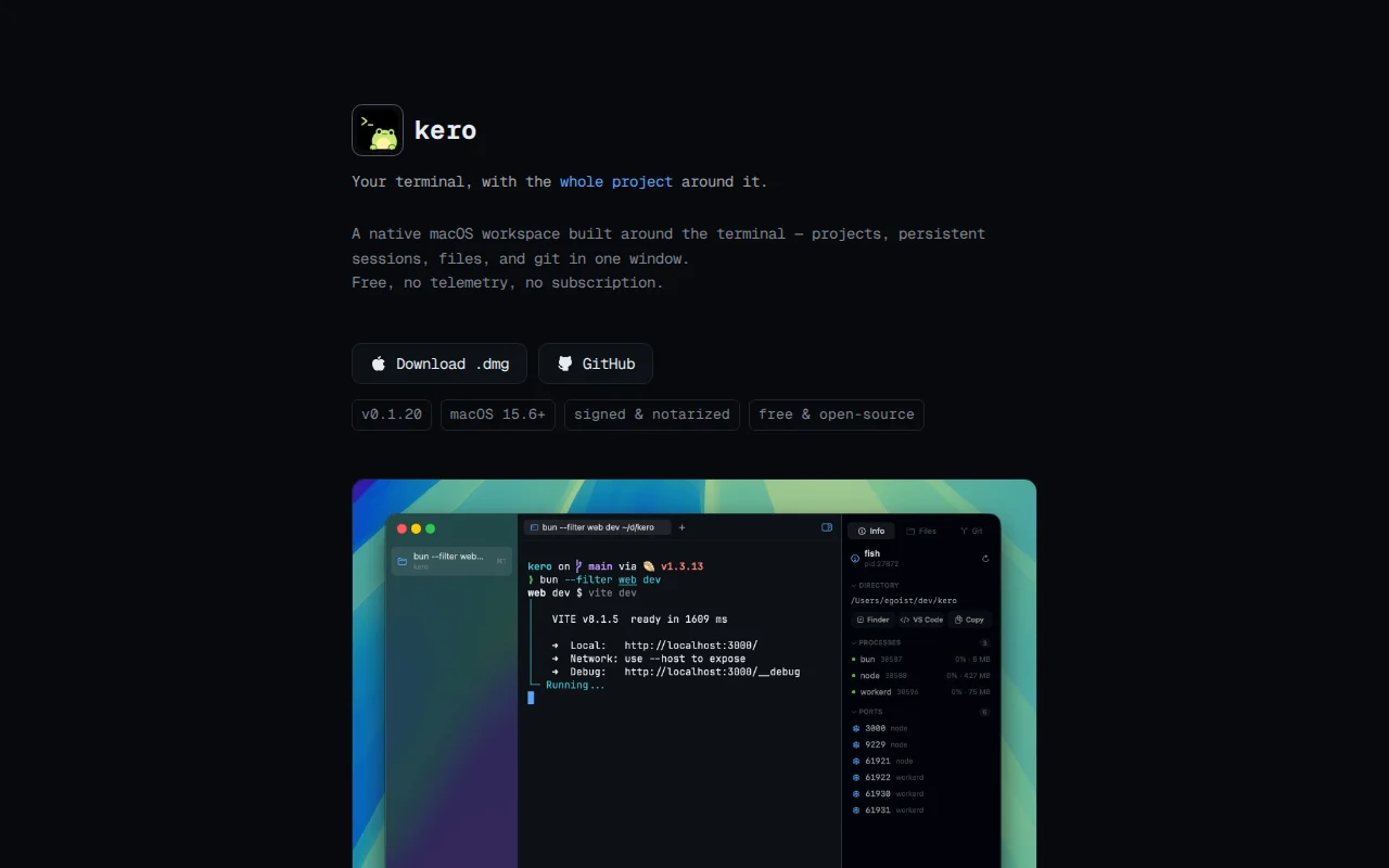 I built a native macOS terminal with Git integration in 5 days