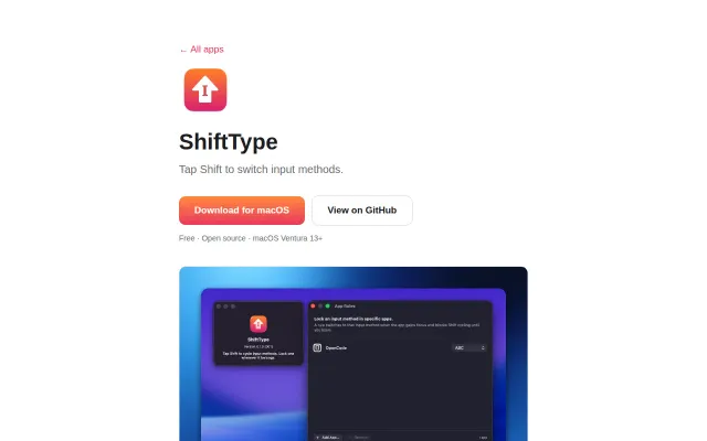 ShiftType – Tap Shift to switch input methods on macOS