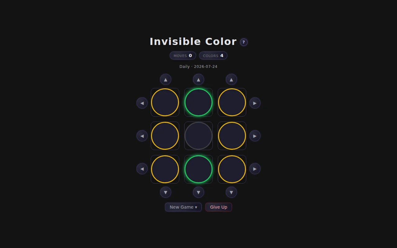 Invisible color – Logic mini game