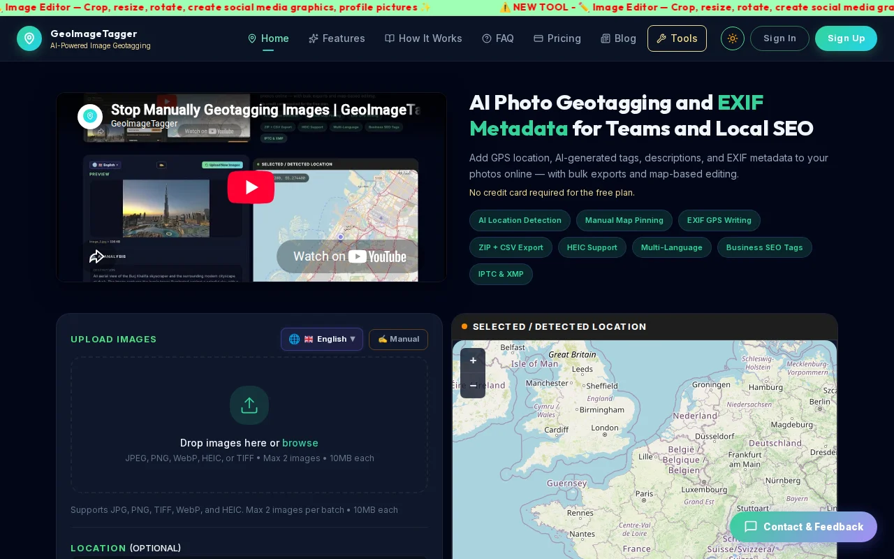 GeoImageTagger – AI image geotagging and metadata editor