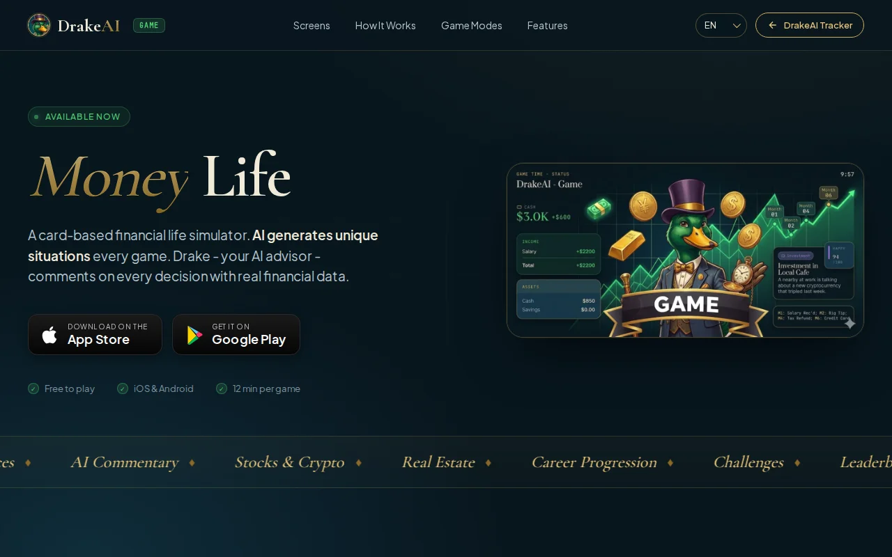Money Life, a financial SIM where burning out is a losing state