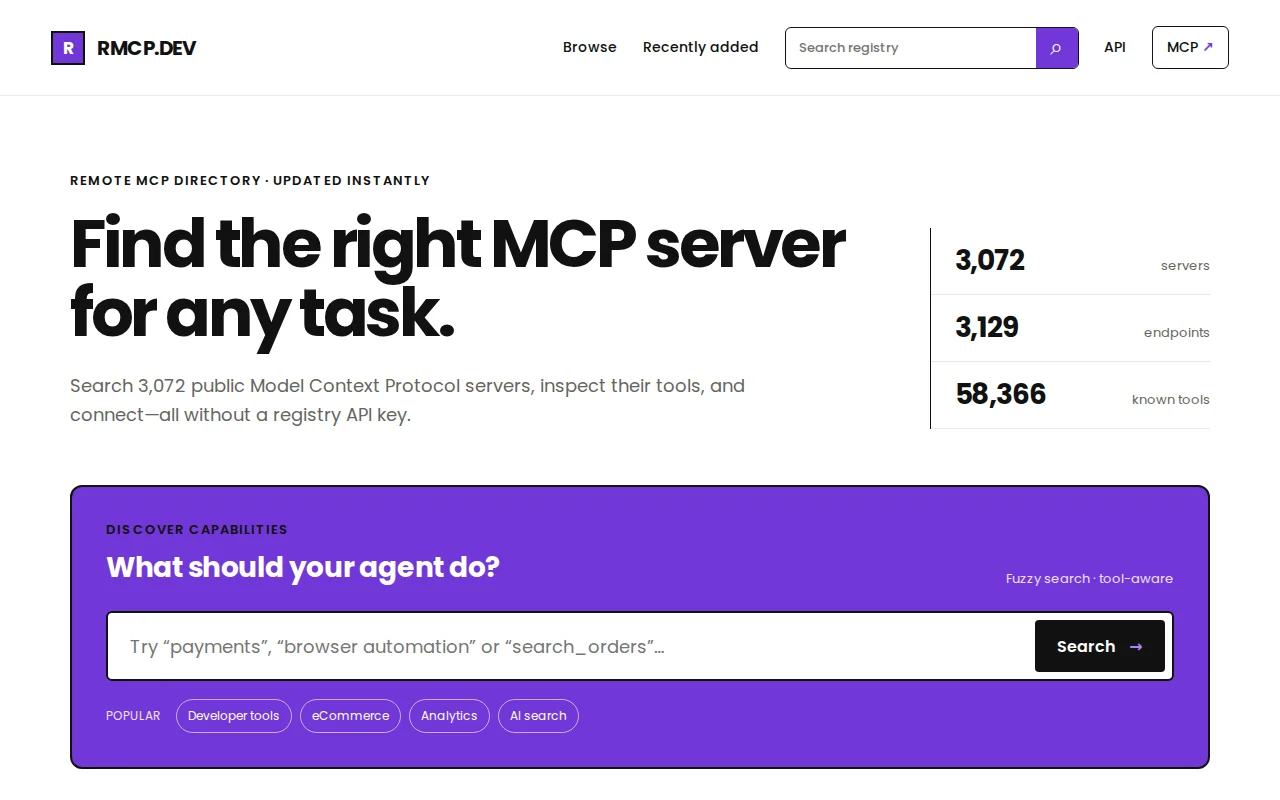 RMCP.dev – An MCP server that finds other MCP servers