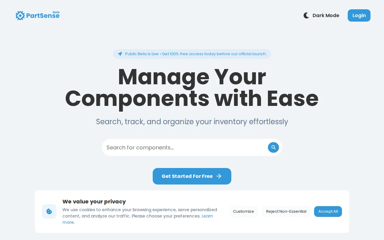 PartSense – Smart inventory and BOM management for hardware labs