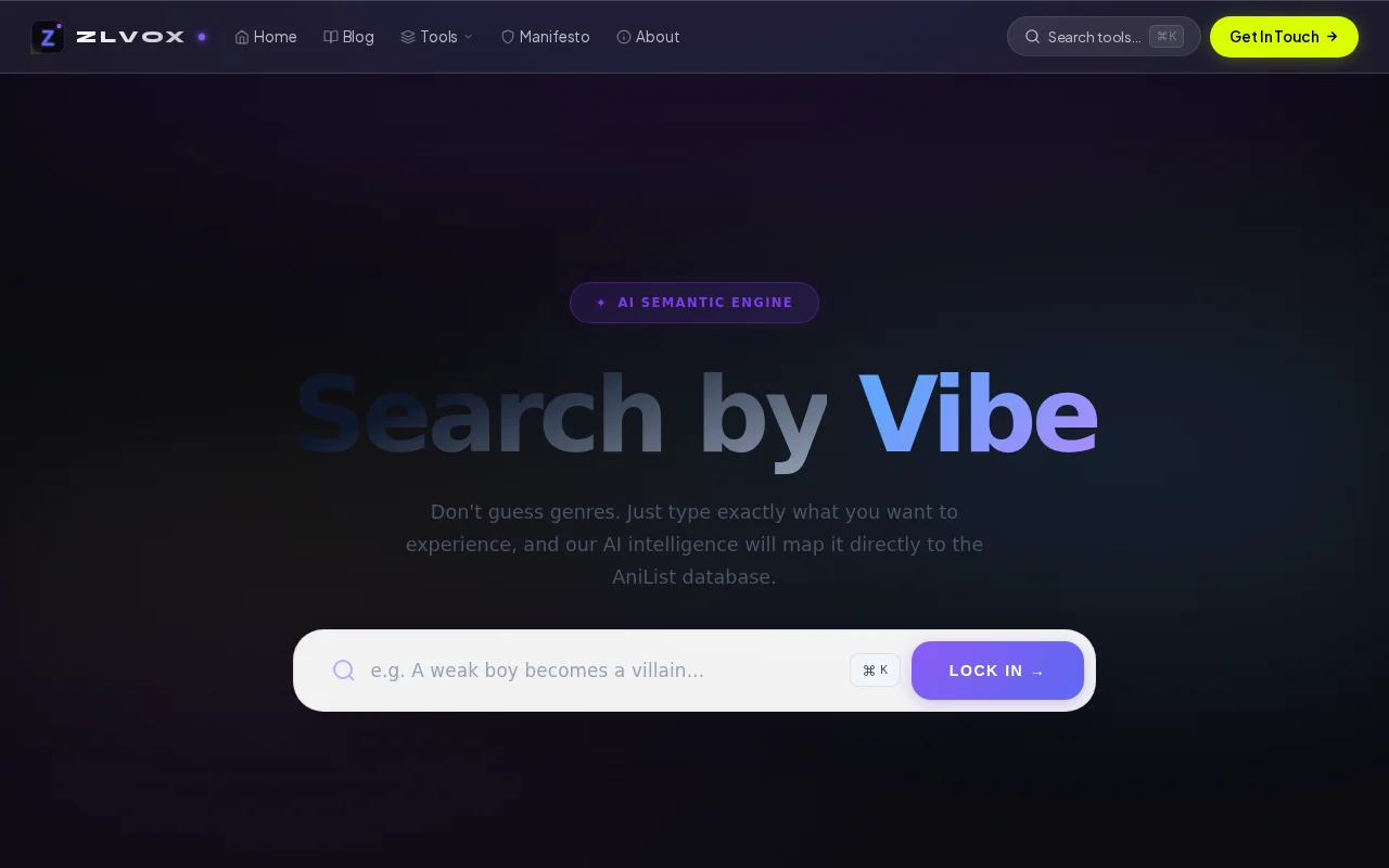 AI Anime Finder – Natural language semantic search for AniList