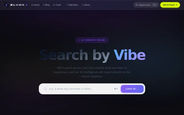 AI Anime Finder – Natural language semantic search for AniList