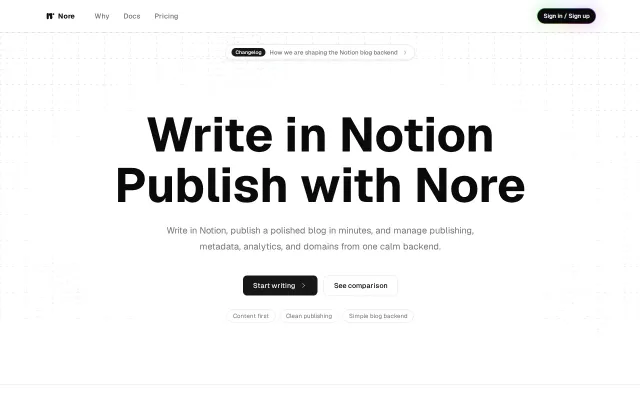 Nore – Write in Notion, publish a production-ready blog
