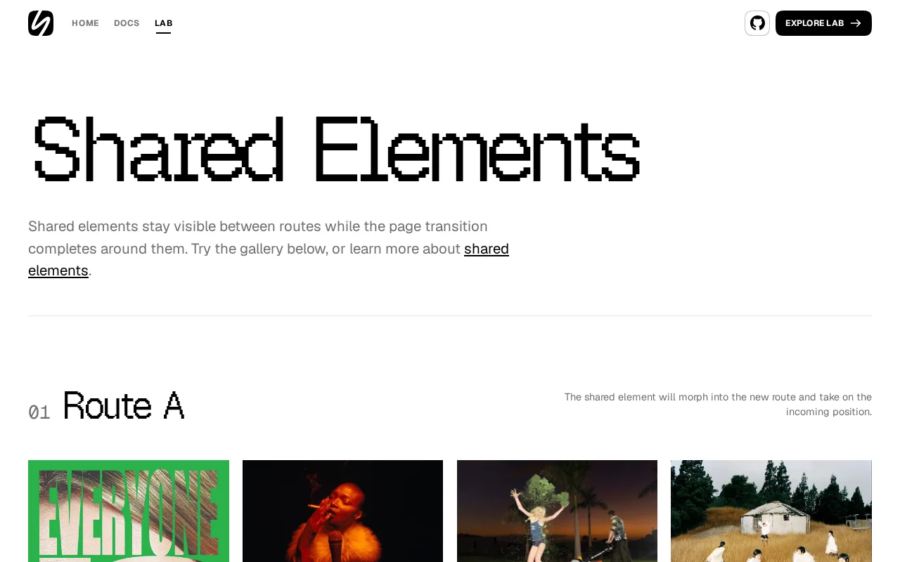 Routeveil – Shared-element and page transitions engine for React Router