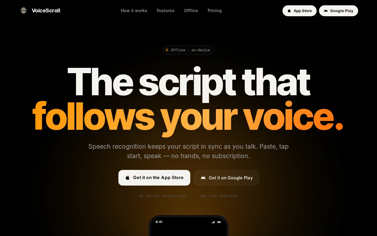 VoiceScroll – a teleprompter that scrolls as you speak