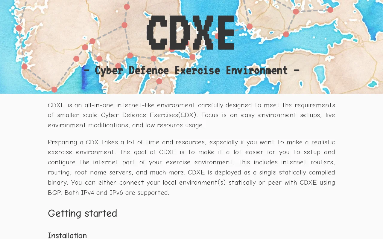 CDXE – Cyber Defence Exercise Environment