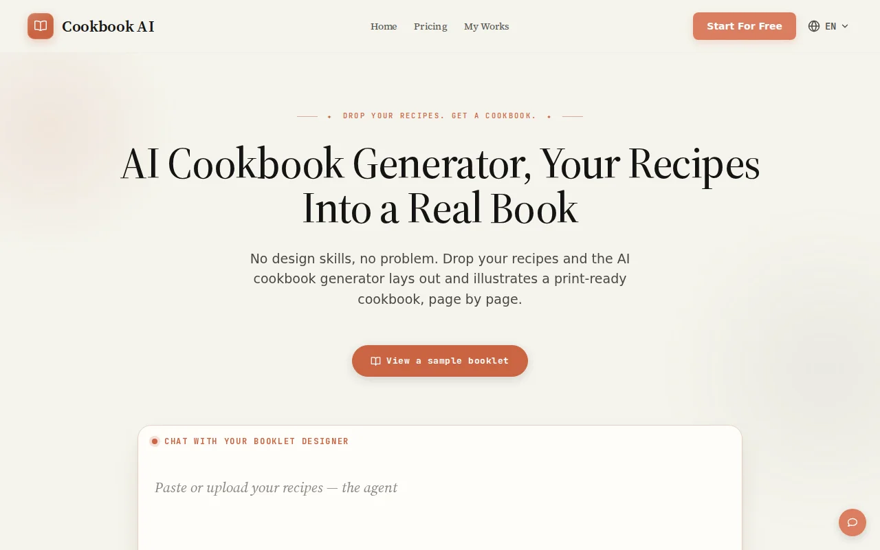 Cookbook AI – turn scattered recipe files into a print-ready cookbook