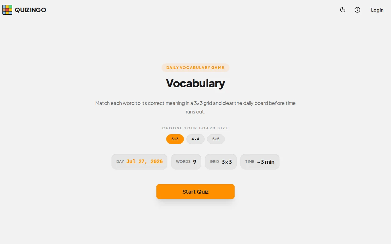 Vocabulary, a daily game to learn words(V2)