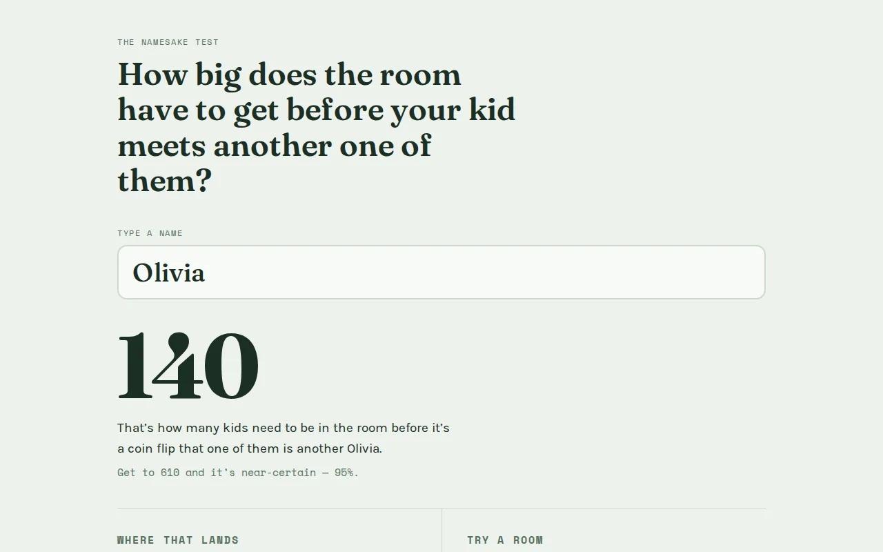 How many other kids need to be in the room before they match names