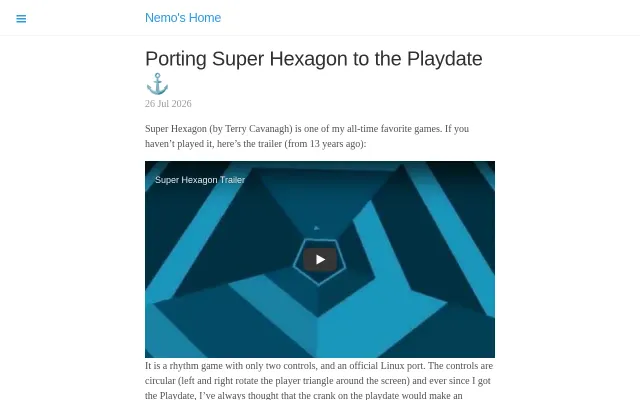 Porting Super Hexagon to the Playdate