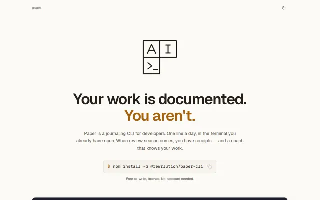 Paper – A Journaling CLI for Developers