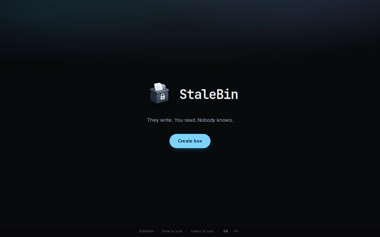 StaleBin – share a link, collect anonymous submissions, no accounts