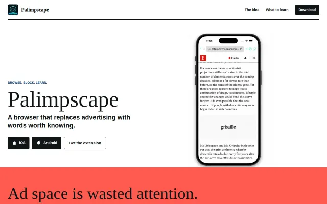 Palimpscape, adblocker that replaces ads with vocabulary