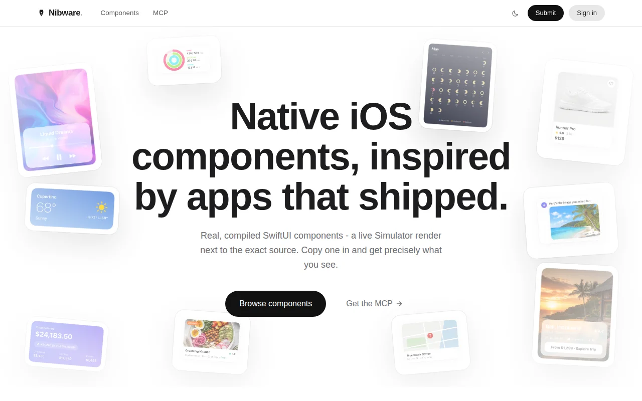 1,250 SwiftUI components, and an MCP that writes them into your app
