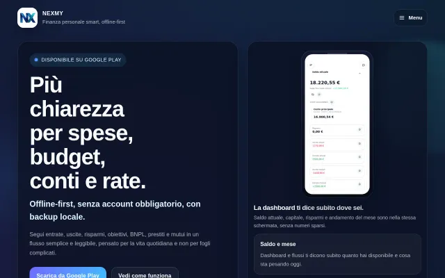 Nexmy – 100% offline Android finance tracker with local AI
