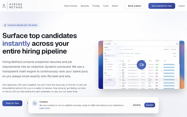 Hiring Method – a deterministic, math-driven recruitment platform