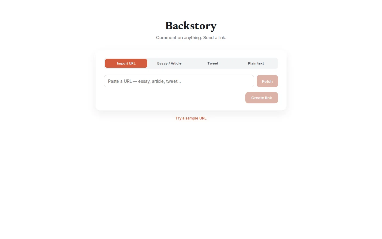 Backstory: Comment on any piece of content on the internet