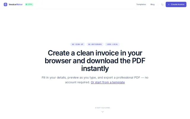 Blank Invoice Maker – free, no-signup client-side invoice tool