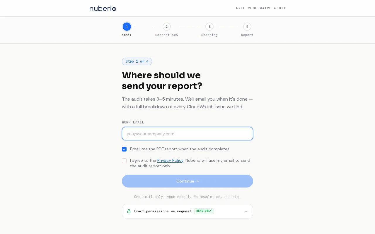 Nuberio Audit: free, readonly scan for noisy/missing AWS alerts