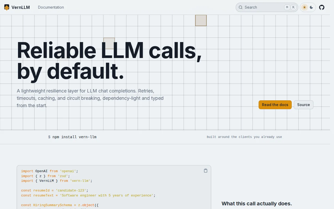 VernLLM – The AI resilience layer for TypeScript