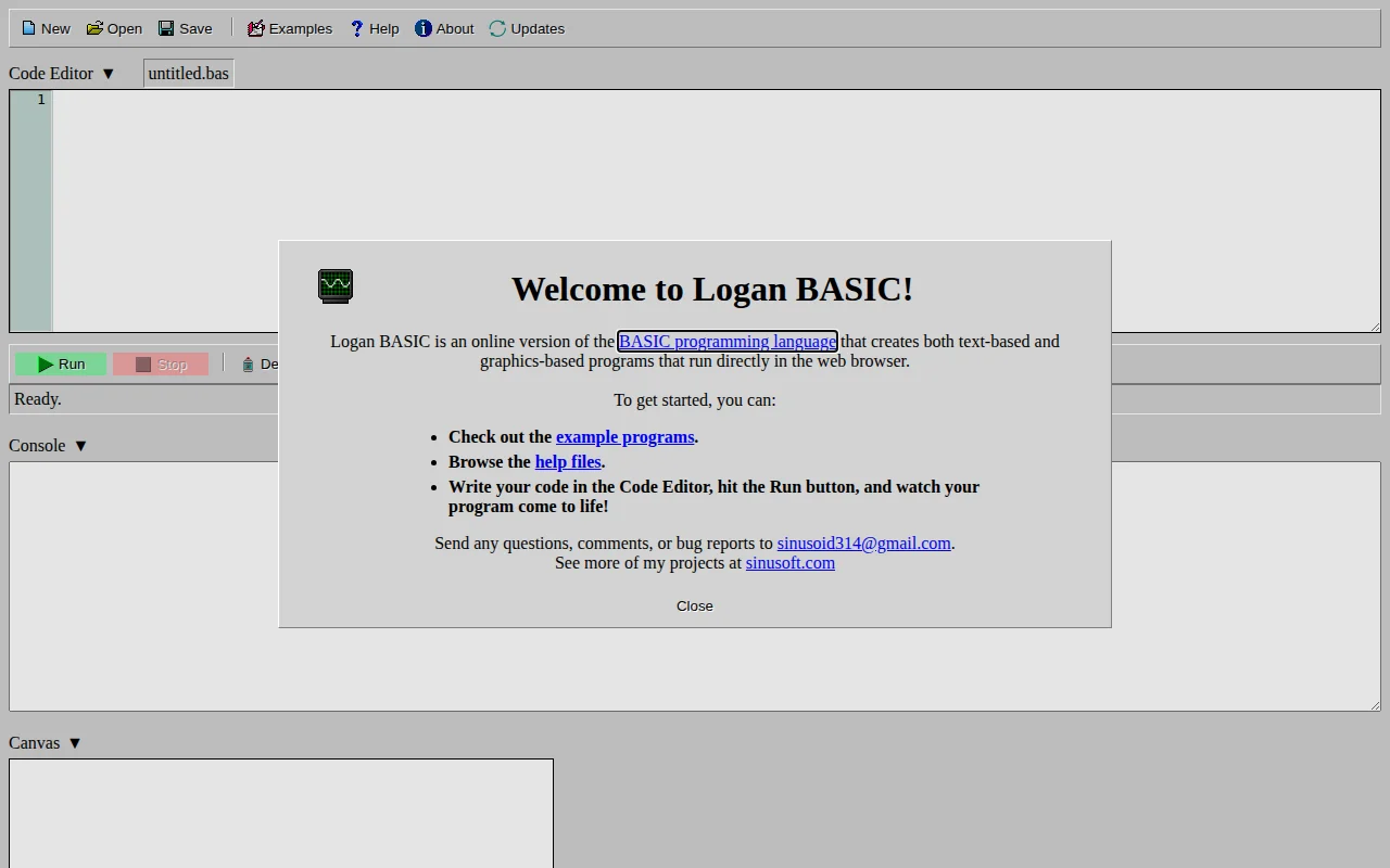 Logan Basic v2.1 - An online BASIC interpreter.