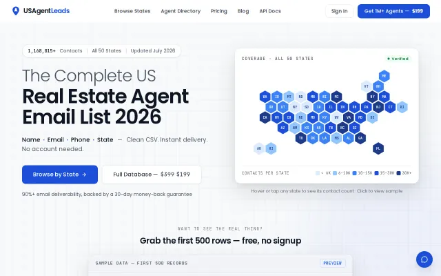 Real Estate Agent Email List – 1.1M+ US Realtor Contacts