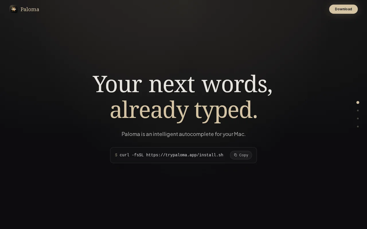 Paloma – Intelligent Autocomplete for Mac