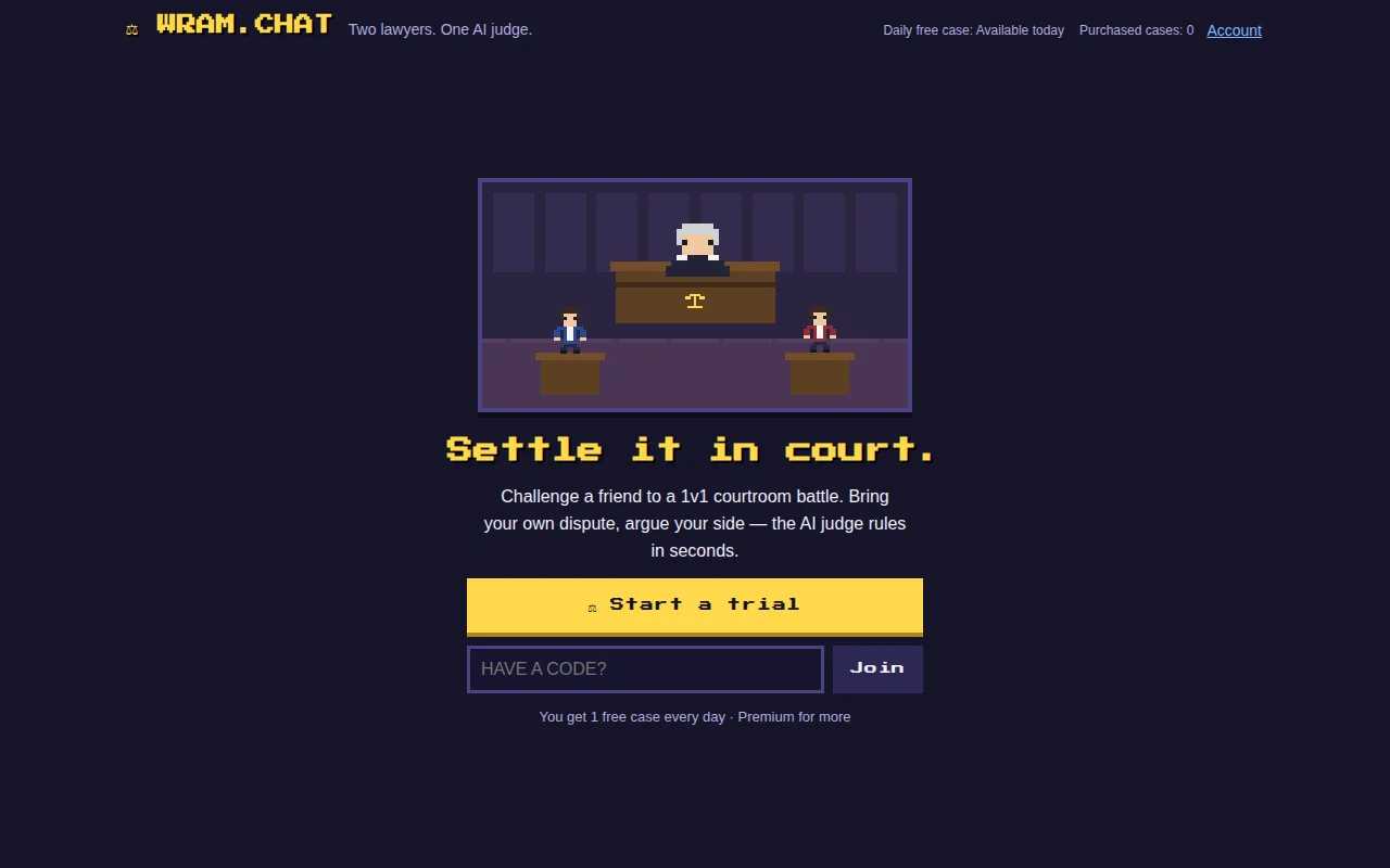 Real-time argument duello game – AI judge decides who's right